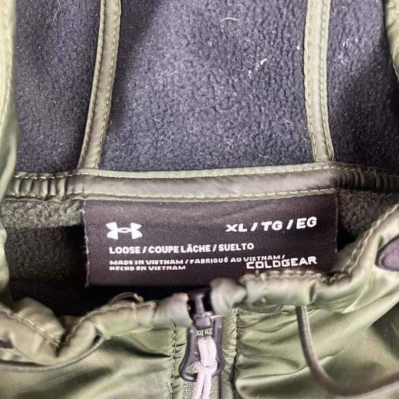 Under Armour Men's XL ColdGear Fleece Full Zip Hoodie Marine OD Green - Picture 3 of 13